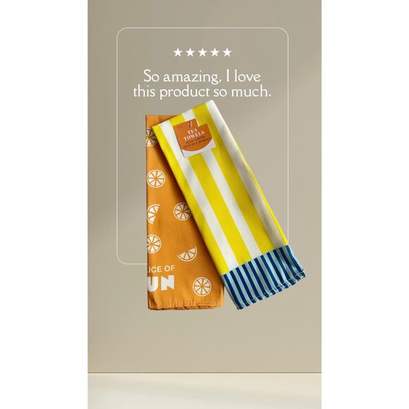 2- PK New Tea  Kitchen Towels Citrus Lemon Grapefruit - Picture 1 of 6